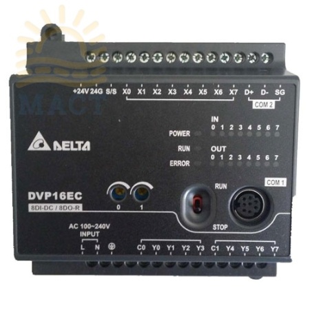 Программируемые логические контроллеры DVP24EC00R3 ПЛК контроллер: 12DI/12DO (Relay), 100~240 AC Power, 2 COM: RS232 & RS485 - фото